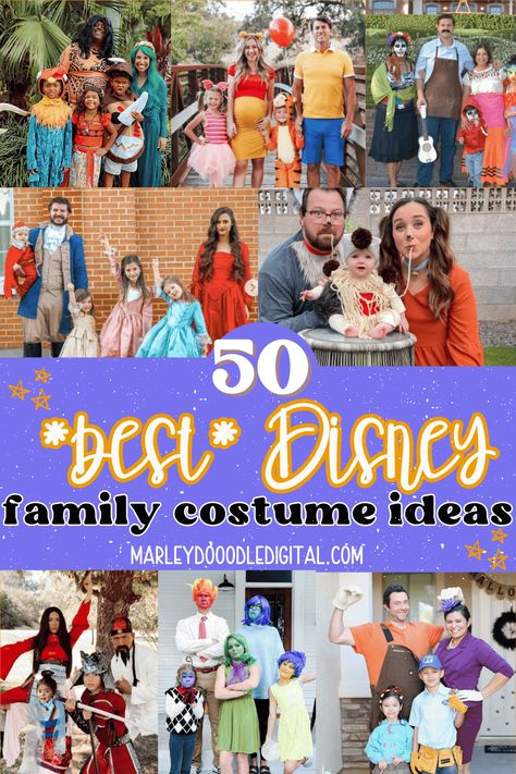 Discover the 50 best Disney family Halloween costume ideas! From toddlers to siblings and groups of four, find easy and cute DIY costumes that your whole family will love. Perfect for creating magical Halloween memories, these ideas are sure to inspire your family’s costumes this year. Check out our list and get ready for a fun-filled Halloween! Family Of 4 Disney Halloween Costumes, Mnsshp Costume Ideas Families, Disney Halloween Family Costumes, Disney Princess Family Costumes, Group Disney Halloween Costumes, Family Disney Costumes, Family Disney Halloween Costumes, Disney Halloween Costumes Family, Cute Diy Costumes