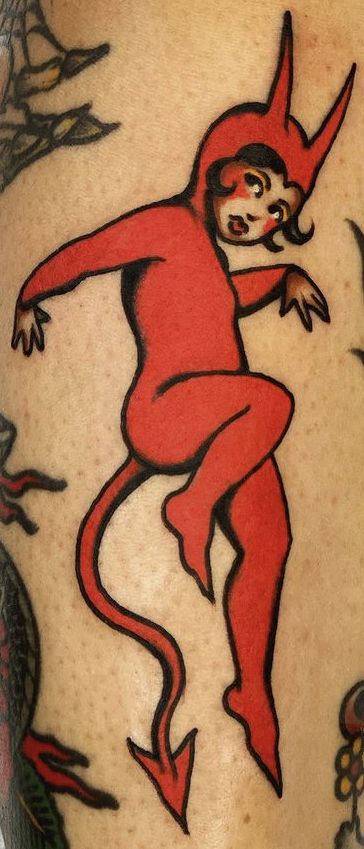 Pinup Sleeve Tattoo, Leg Sleeve Tattoo Male Traditional, Matching Traditional Tattoos Best Friends, Grimm Heart Tattoo, Funny Neo Traditional Tattoo, Horror Tattoo Color, Dancing Clown Tattoo, Traditional Neo Tattoo, Women Back Leg Tattoo