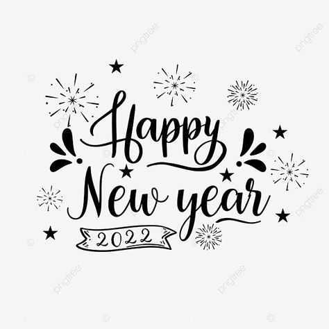 Calligraphy Happy New Year, Happy New Year In Calligraphy, Happy New Year Font Design, New Year Cute Drawing, Happy New Year Writing Style, Happy New Year Calligraphy Design, New Years Card Ideas, Happy New Year 2025 Drawing, Happy New Year Handlettering