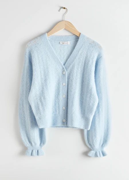 Light Blue Cardigan, Best Cardigans, Knitwear Fashion, Blue Cardigan, Korea Fashion, 가을 패션, Fashion Story, S Models, Knit Cardigan