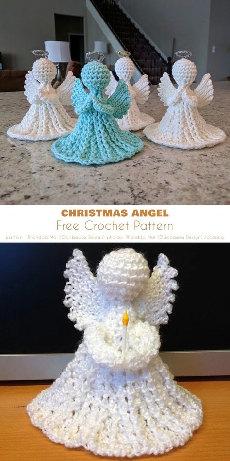 Angel Crochet Pattern Free, Crochet Christmas Ornaments Free Pattern, Angel Crochet Pattern, Angels Crochet, Crochet Angel Pattern, Holiday Crochet Patterns, Angel Pattern, Crochet Christmas Ornaments Free, Crochet Ornament Patterns