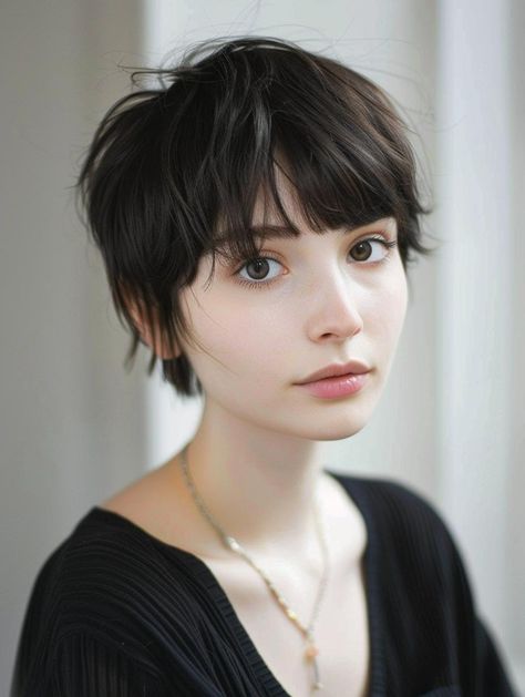 Trendy Short Hairstyles with Bangs for a Chic Look Short Short Hair With Bangs, Cute Pixie Haircuts With Bangs, Women’s Short Hair With Bangs, Bowl Cuts For Women, Short Womens Haircuts Round Face, Short Straight Hair Pixie, Carey Mulligan Short Hair, French Short Haircut, Short Haircut For Women With Bangs