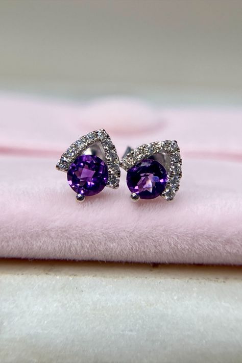 White Gold Amethyst & Diamond Pear Studs |Amethyst Earrings | February Birthstone Jewelry, purple aesthetic jewelry, purple aesthetic, purple obsessed, purple accessories, purple earrings, purple studs, amethyst studs, amethyst jewelry, amethyst earrings, beautiful gemstone earrings, gemstone earrings, gemstone jewelry, unique gemstone jewelry, unique gemstone earri...#Fashion #Jewelry #JewelryLovers #JewelryDesign #Gemstone #JewelryAddict #Accessories #Style #HandmadeJewelry #StatementJewelry Thigh Jewelry, February Gift, February Birthstone Jewelry, Purple Accessories, Jewelry Purple, Aesthetic Purple, Amethyst Studs, Aesthetic Jewelry, Purple Jewelry