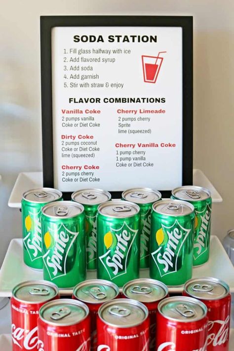 Drink Bar Ideas Party, Drink Bar For Teachers, Drink Station For Party, Flavored Soda Bar, Staff Appreciation Events, Drink Syrup Station, Teacher Appreciation Drink Bar, Soda Bar Ideas Drink Stations, Soda Station Drink Bar