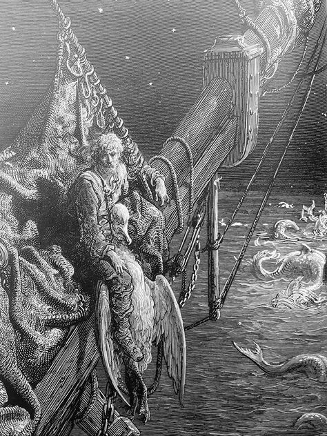 Gustave Doré -The rime of the Ancient Mariner Rime Of The Ancient Mariner, The Ancient Mariner, Ancient Mariner, Gustave Dore, Bizarre Art, Cartoon Illustration, Art Images, Literature, Abstract Artwork