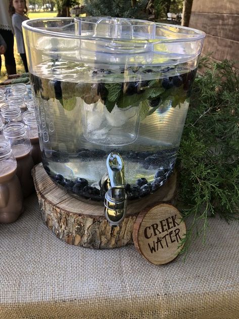 Forest Preserve Party, Woodland Party Drinks, Woodland Fairy Theme Birthday Party, Forest Bday Party Ideas, Steak Themed Birthday Party, Woodlands Theme Party, Forest Themed Birthday Party Decorations, Forest 1st Birthday Boy, Wildlife Theme Party