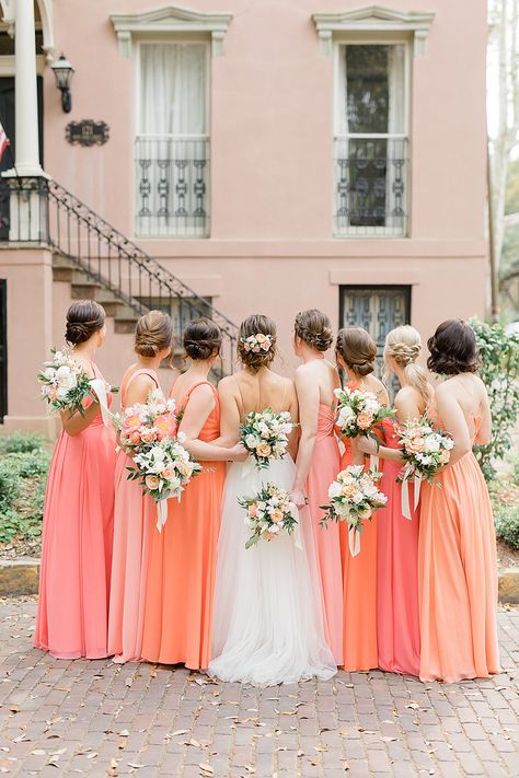 Peach Bridesmaid, Peach Bridesmaid Dresses, Summer Bridesmaids, Coral Bridesmaid, Coral Bridesmaid Dresses, Summer Bridesmaid Dresses, Trendy Bride, Summer Wedding Guests, Summer Wedding Colors