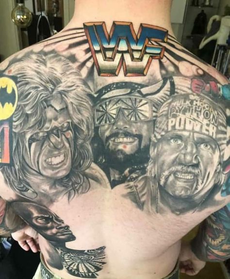 “I just want a tattoo of the most important people in my life”  Tattoo artis Wwe Tattoos Ideas, Wwe Tattoos, My Life Tattoo, Wrestling Tattoos, Macho Man Randy Savage, Tattoos Quotes, Ultimate Warrior, Important People, Tattoo Tattoo