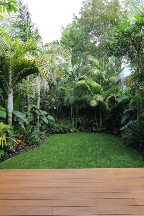 Tropical Side Garden, Diy Tropical Backyard, Tropical Garden Plants, Tropical Backyard Landscaping, Small Tropical Gardens, Moderne Have, Large Backyard Landscaping, Tropical Landscape Design, Tropical Garden Design