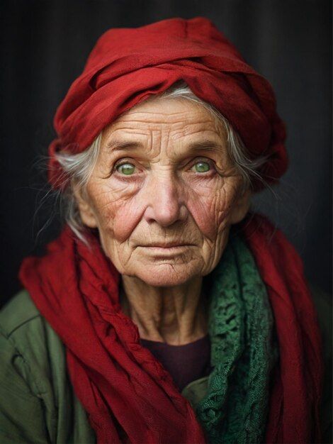 Photo portrait of an old woman he has a ... | Premium Photo #Freepik #photo Granny Fashion, Canon Eos Rp, Old Portraits, Portrait Photography Women, Painting People, Wise Women, Red Scarf, Model Face, Deep Wrinkles