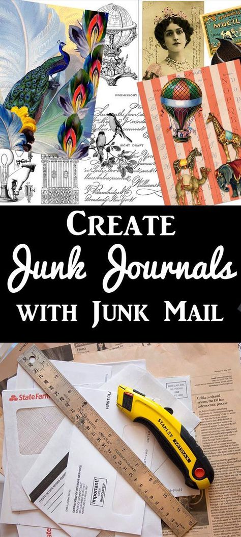 Repurpose Junk Mail for Junk Journals! Fun craft technique with Heather Tracy for The Graphics Fairy. Diy Wainscoting, Diy Blanket Ladder, The Graphics Fairy, Wood Wall Art Diy, Green Craft, Martha Stewart Crafts, Journal Making, Junk Mail, Junk Journal Ideas