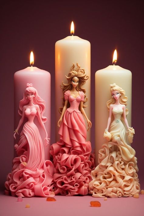 Bendy Candles Aesthetic, Knitting Patterns For Christmas, Candles 2023, Bendy Candles, Candle Making Recipes, Hand Carved Candles, Candle Tutorial, Knit Toys, Barbie Inspired