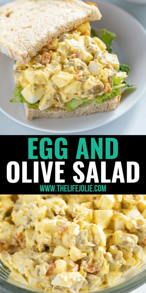 Egg And Olive Salad Recipe, Egg And Olive Salad, Basic Egg Salad, Basic Egg Salad Recipe, Egg Salad Recipe With Relish, Olive Salad Recipe, Egg Salad Recipe Easy, Egg Salad Recipe Healthy, Sandwich For Lunch