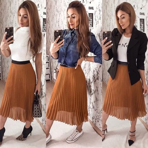 Brown pencil skirt