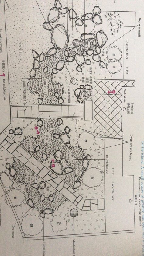 Zen Garden Plan, Zen Garden Drawing, Japanese Courtyard, Modern Japanese Garden, Zen Landscape, Landscape Architecture Plan, Garden Line, Zen House, Japanese Tea Garden