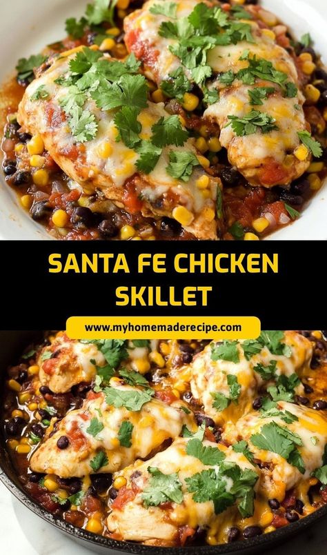 Spice up your dinner with this Santa Fe Chicken Skillet! Packed with bold Southwestern flavors, tender chicken, and veggies, this one-pan dish is a quick and easy meal for any night. It’s a healthy, flavor-packed option that’s perfect for the whole family! #SantaFeChickenSkillet #OnePanDinner #EasyRecipes #HealthyDinner #SouthwestFlavors Santa Fe Chicken Skillet, Santa Fe Recipes, Easy Quick Dinners, Dinners With Chicken, Stovetop Recipes, Knorr Recipes, One Pan Dinner Recipes, Santa Fe Chicken, Southwestern Recipes