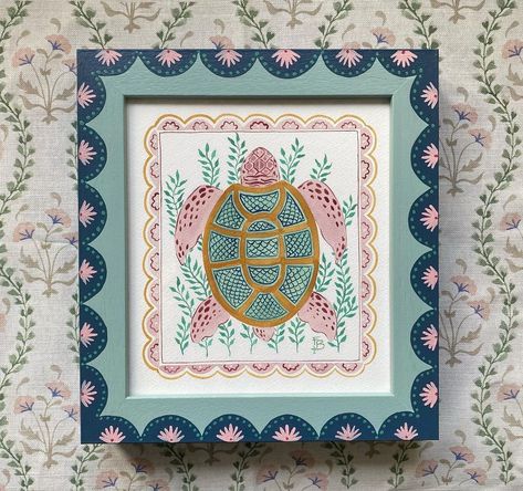 Hand Painted Frames Folk Art, Cute Painted Frames, Painted Wooden Picture Frames, Diy Painted Picture Frames Ideas, Cute Painted Picture Frames, Painting Photo Frames, Painted Wooden Frame, Hand Painted Picture Frame, Painted Photo Frames Diy