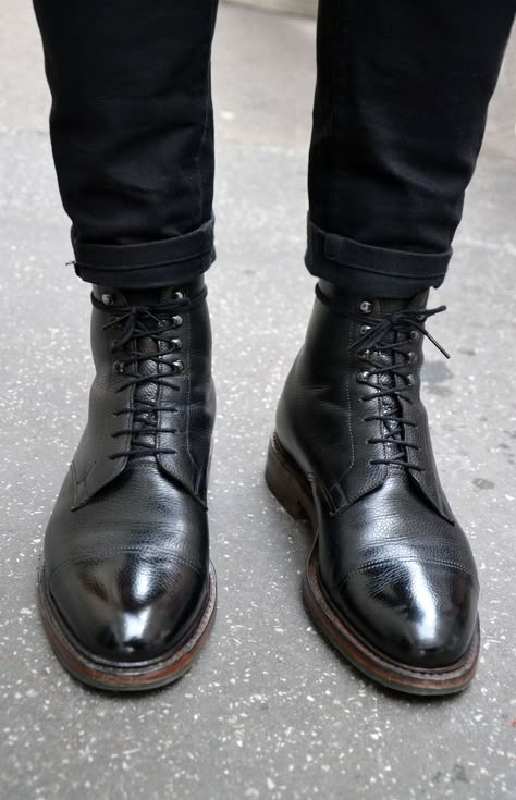 Black boots men outfit