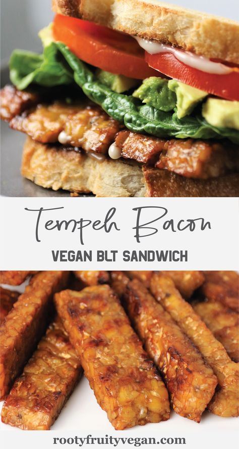 Crispy Tempeh, Blt Sandwiches, Vegan Blt, Vegan Blt Sandwich, Jessica In The Kitchen, Bacon Blt, Vegan Tempeh, Vegan Sandwich Recipes, Tempeh Bacon