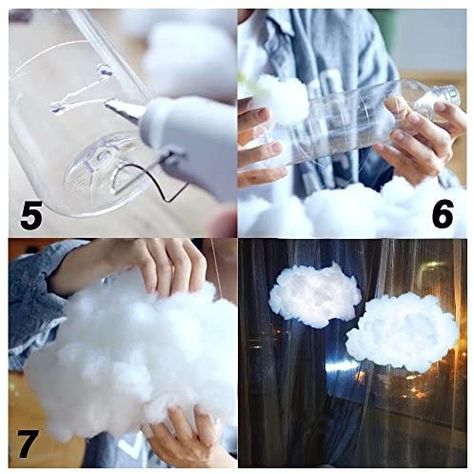 Cloud Diy, Cloud Party, Diy Projects For Bedroom, Cloud Light, Idee Babyshower, Diy Clouds, Cloud Lamp, Cute Night Lights, Cloud Lights