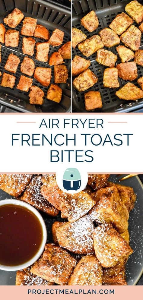 Air Fryer French Toast Sticks, Air Fryer French Toast, French Toast Bites, Air Fryer Recipes Snacks, Air Fryer Breakfast, Air Fryer Ideas, Air Fryer Meals, French Toast Sticks, Air Fryer Oven Recipes