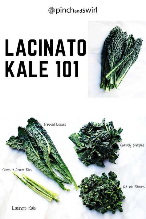 Everything you need to know about Lacinato Kale (also called Italian or Tuscan kale, dinosaur kale, and cavolo nero): how to buy, store, prepare, cook and serve raw (including how to give them a salt massage before adding them to a kale salad recipe). Whether you're using kale in a soup, salad, pasta, for chips, or simply sauteed, you'll find great tips. #lacinatokale Lacinato Kale Recipe, Garlicky Kale, Lacinato Kale, Dinosaur Kale, Pasta Fagioli Recipe, Tuscan Kale, Pasta E Fagioli Soup, Cornbread Salad, Tuscan Soup