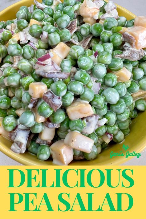 Green Pea Salad Recipe, Cold Pea Salad Recipes, Pea Salad With Frozen Peas, Classic Southern Pea Salad, Best Pea Salad Ever, Pea Salad With Eggs, Pioneer Woman Pea Salad, Pea Salad Recipes Cold, Frozen Pea Salad