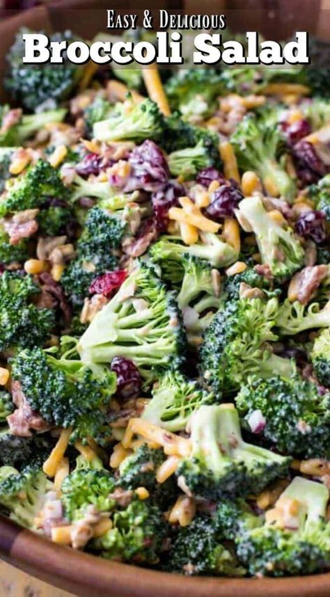 Salad Bacon, Easy Broccoli Salad, Delicious Broccoli, Broccoli Salad Bacon, Easy Broccoli, Easter Side Dishes, Resep Salad, Broccoli Salad Recipe, Salad Dishes