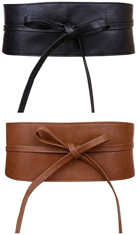 Womens Faux Leather Wide Cinch Belt Waistband Lace Up Wrap Around Obi Bowknot at Amazon Women’s Clothing store Waist Belts For Women, Obi Style, Obi Belts, Thick Belt, Wide Belts For Women, Cinch Belt, Knot Tie, Waist Belts, Obi Belt