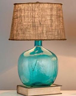 Salt Marsh Cottage: Coastal Lamp DIY Blue Glass Lamp, Coastal Lamp, Deco Marine, Cottage Rugs, Nautical Bedroom, Coastal Farmhouse Decor, Salt Marsh, Cottage Coastal, Lamp Diy