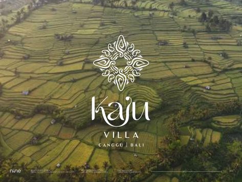 Villa Bali Logo by NineArt Bali Symbols, Resort Logo Design Ideas, Bali Branding, Villa Logo Design, Residential Branding, Villa Logo, Tree Typography, Line Architecture, Resort Logo Design