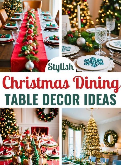 Decorated Dining Table, Christmas Dining Table Decor Ideas, Christmas Dining Table Centerpiece, Christmas Dining Table Decorations, Christmas Dining Room Decor, Traditional Dining Room Table, Dining Table Decorations, Dining Room Decor Ideas, Christmas Dining Table Decor