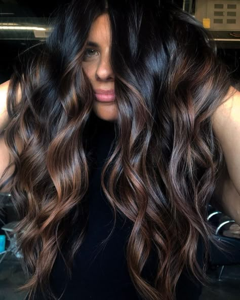 Black Hair Color Ideas, Rambut Brunette, Black Hair Balayage, Dark Brunette Hair, Cleveland Tn, Brown Hair Looks, Dark Hair With Highlights, Beauty Forever, Brunette Balayage Hair