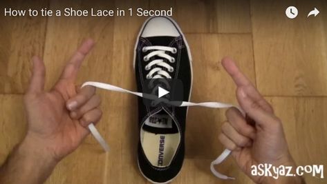 Video of how to tie a shoe in just 1 second! Tie A Shoe Lace, Tie A Shoe, How To Tie Laces, Tying Shoes, Shoe Tying, How To Tie Shoes, Teaching Lessons, Tie Shoelaces, Shoe Lace