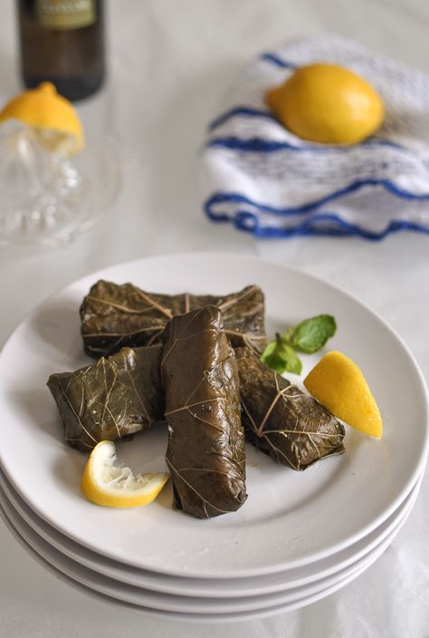 From the Vine with Love – Dolmades, Stuffed Grape Leaves Bosnian Cevapi Recipe, Dolma Recipe, Grape Leaves Recipe, Turkish Recipe, Stuffed Vine Leaves, Bosnian Food, Lemon Soup, Bosnian Recipes, Stuffed Grape Leaves