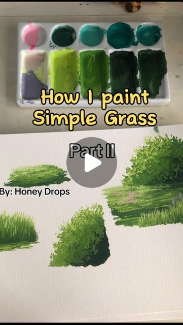 How To Paint Grass Acrylic Step By Step, Paint Grass Acrylic, How To Paint Grass On Canvas, Painting Grass With Acrylics, Grass Painting Tutorial, Painting Grass, Grass Art, Book Reference, Grass Painting