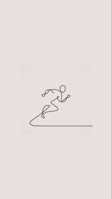 Minimalist Line Tattoo Men, Tiny Running Tattoo, Cute Running Tattoos, Track Related Tattoos, Running Quote Tattoos, Running Phone Wallpaper, Simple Running Tattoo, Tattoo Ideas For Athletes, Running Aesthetic Drawing