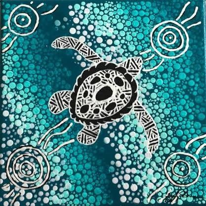 Pen Marker Art, Australia Aboriginal Art, Aboriginal Art Symbols, Turtle Quilt, Art Symbols, Board Paint, Aboriginal Dot Painting, Swimming In The Ocean, Indigenous Australian Art