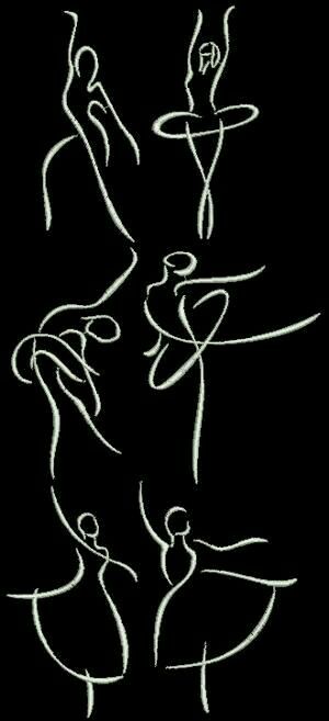 Dance Embroidery Designs, Dance Sillouttes, How To Draw A Silhouette, Siluette Drawing, Dance Related Tattoos, Silhouette Art Stencils, Cool Silhouette Art, Dance Doodle, Ballet Doodles