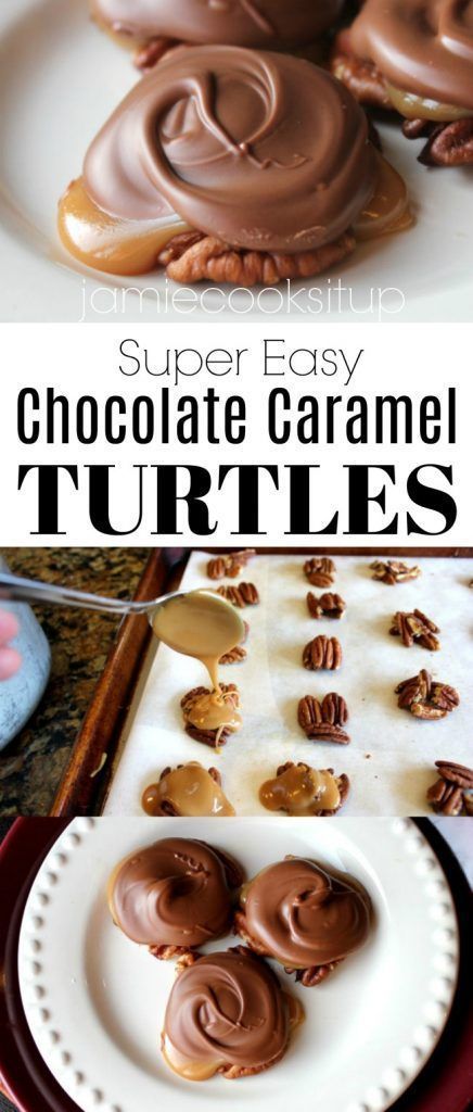 I have always wanted to make Turtle Clusters. Not because I have a fascination with real live turtles and think it would be fun to nibble on one. I’ve actually NEVER wanted to do that. Thank … Pecan Turtle Clusters, Pecan Turtles Recipe, Turtle Clusters, Caramel Turtles, Turtle Recipe, Chocolate Clusters, Pecan Turtles, Turtle Cookies, Recipes Chocolate