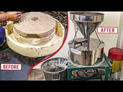 (498) Stone Grinding Flour Mill Converting Incredibly into an Electric Wheat Flour Mill, Good Invention - YouTube Mill Flour, Homemade Pantry, Grain Mill, Flour Mill, Stone Ground, Wheat Flour, Wheat, Pantry, Flour