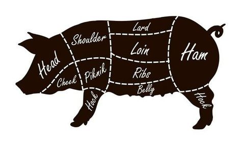 Pork-Ham-Cut-Diagram Pork Cuts Diagram, Pork Packaging, Navy Bean Recipes, Ham Hock Recipes, Pork Cooking Temperature, Ham Bone Soup, Cooking Pork Roast, Cooking With Toddlers, Fresh Ham