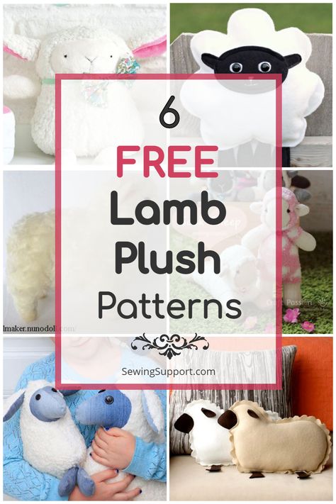 Free Lamb & Sheep Stuffed Animal Plush Patterns Stuffed Sheep Sewing Pattern Free, Diy Sheep Stuffed Animal, Stuffed Sheep Pattern, Sheep Sewing Patterns Free, Felt Sheep Pattern Free, Sheep Soft Toy Sewing Pattern, Sheep Patterns Free, Simple Stuffed Animal Pattern Free Printables, Lamb Sewing Pattern Free