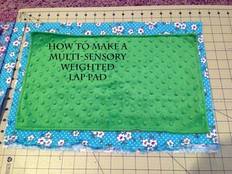 DIY weighted lap pad Weighted Lap Pad Diy, Weighted Blanket Diy, Seniors Activities, Diy Sensory Toys, Sensory Kids, Weighted Lap Pad, Fidget Quilts, Sensory Items, Alternative Seating