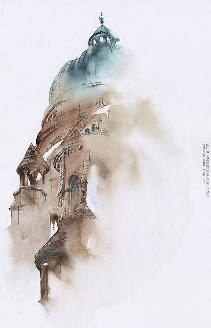 Sunga Park, Artistic Painting, Watercolor City, Watercolor Architecture, European Architecture, Architecture Painting, Foto Tips, A Level Art, Urban Sketching