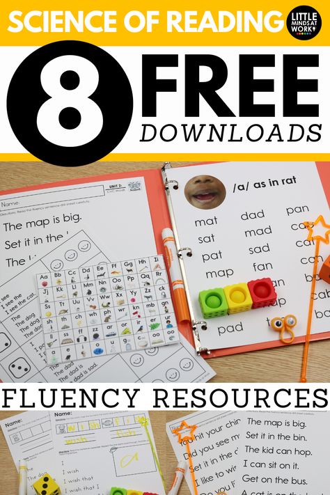 8 Free Fluency Downloads For Fluency Folders Reading Fluency Games 1st Grade, Fluency Reading Activities, Fluency Practice 2nd, Fluency First Grade, Fine Motor Development Activities, Reading Fluency Games, Letter Sound Practice, Kindergarten Craft Ideas, Fluency Strategies