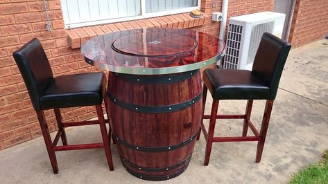 Wine Barrel Table Wine Barrel Bar Table, Barrel Bar Table, Barrel Tables, Whiskey Barrel Bar, Whiskey Barrel Table, Wine Barrel Bar, Wine Barrel Ideas, Wine Barrel Table, Barrel Projects