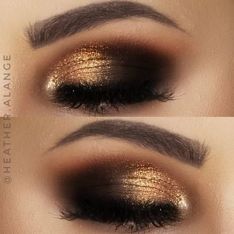 ulta beauty Lustrous Foil Eyeshadows  gold black smokey eye Downtown Makeup, Black And Gold Eyeshadow, Black Makeup Looks, Gold Eyeshadow Looks, Black Smokey Eye Makeup, Senior Homecoming, Foil Eyeshadow, Golden Makeup, Gold Smokey Eye