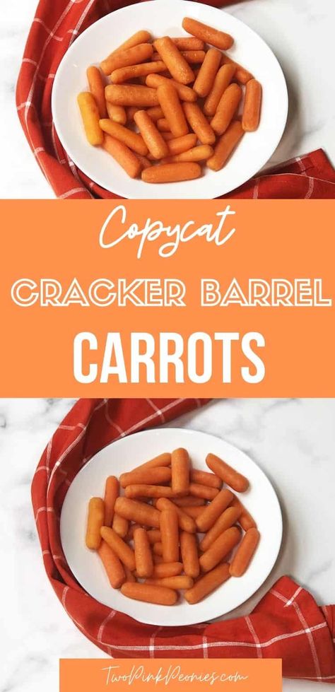 Cracker Barrel Carrots, Cooked Baby Carrots, Crockpot Carrots, Cracker Barrel Copycat Recipes, Copycat Cracker Barrel, Cracker Barrel Recipes, Baby Carrot Recipes, Glazed Carrots Recipe, Carrots Recipe