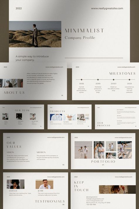 Minimalistic Presentation, Powerpoint Presentation Ideas, Desain Ux, 블로그 디자인, Company Profile Presentation, Presentation Slides Design, Company Presentation, Beige Minimalist, Presentation Design Layout